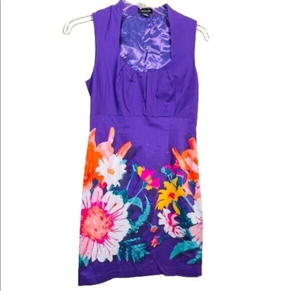 Spense Purple Tropical Floral Dress Size 8